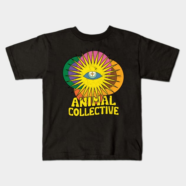 animal collective \/\/\ vintage look fan art design Kids T-Shirt by DankFutura